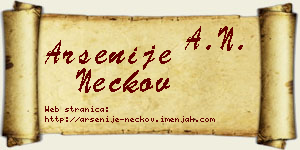 Arsenije Neckov vizit kartica